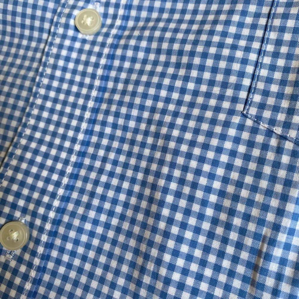 NWT Club Room Performance Button Down Shirt Men's Sz 3XL Blue White Check Preppy - Picture 7 of 16
